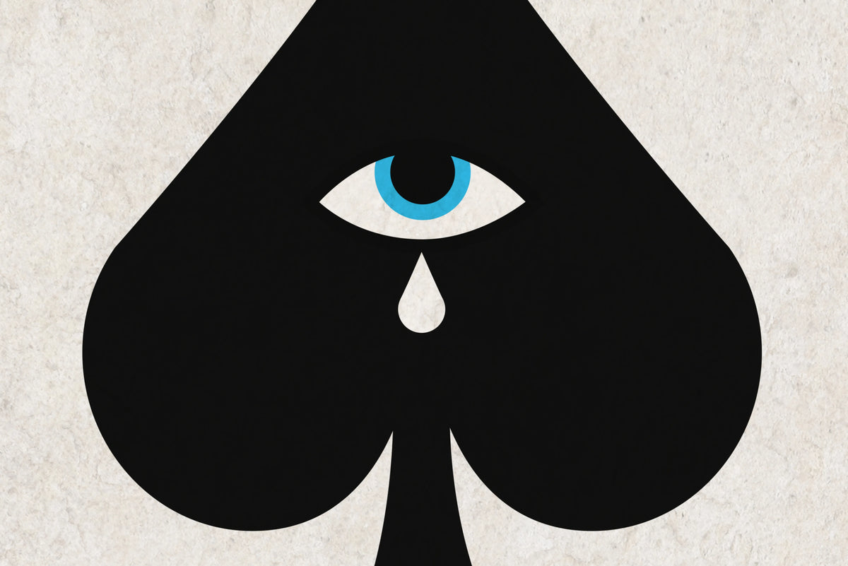 Poker Face, Black Mural Wallpaper - room preview 05