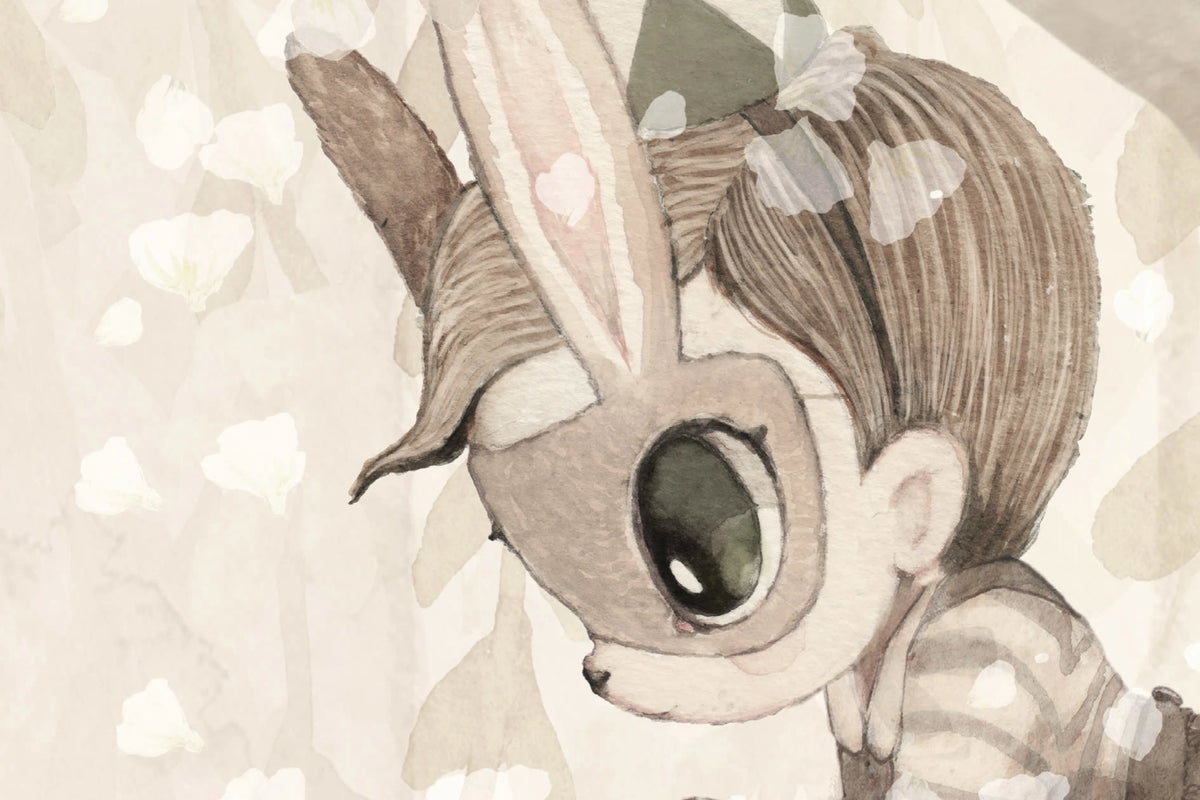 Dream Forest Boy, Off White Mural Wallpaper - room preview 05