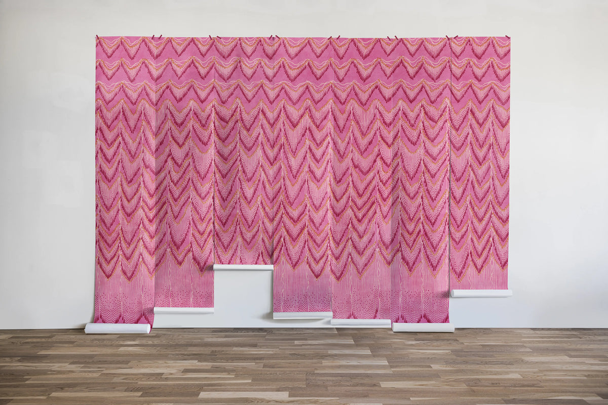 Fringed Follies, Hot Pink Mural Wallpaper - room preview 05