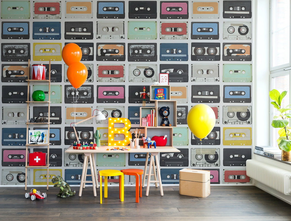 Mixed Tape Mural Wallpaper - room preview 05