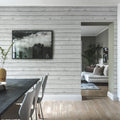 Horizontal Boards, White Mural Wallpaper - room preview 05