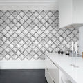 Concrete Trellis, Gray Mural Wallpaper - room preview 05