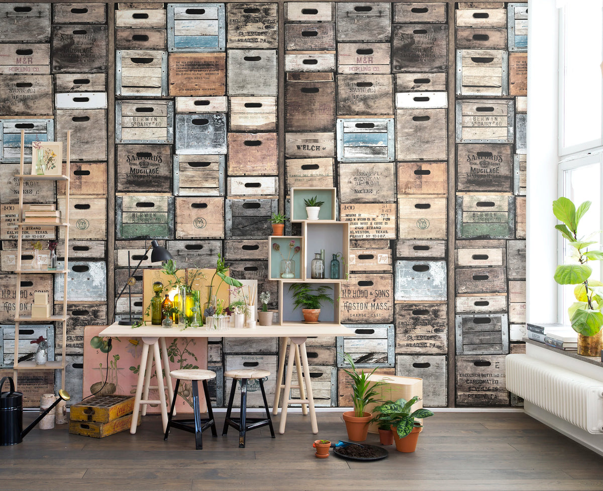 Industriel Urban Farm L.A., Vintage Mural Wallpaper - room preview 05