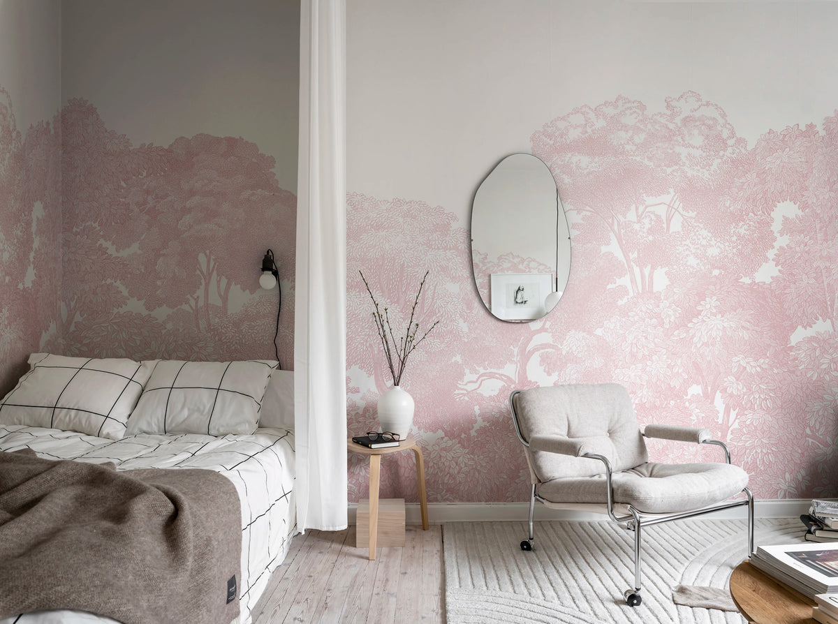 Bellewood, Pink Mural Wallpaper - room preview 05