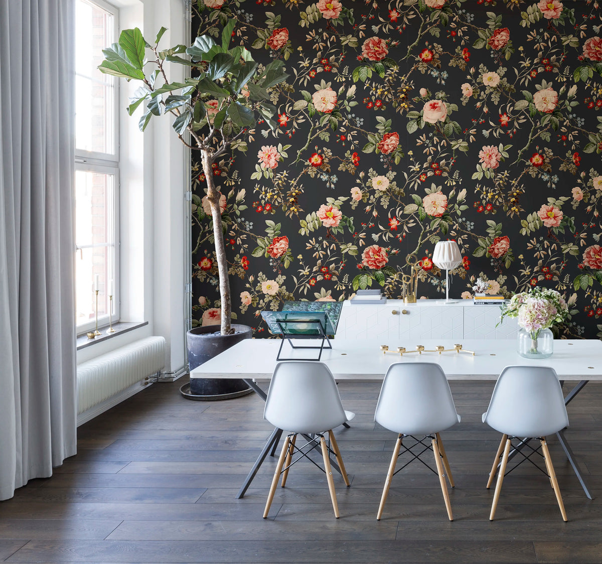 Thorn Rose Mural Wallpaper - room preview 05