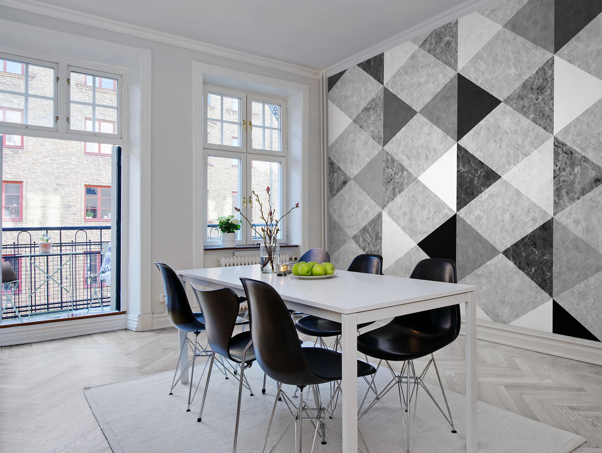 Geometric Marble Mural Wallpaper - room preview 05