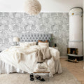 Globes Gathering, Black and White Mural Wallpaper - room preview 05