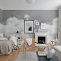 Cuddle Clouds, Graphite Mural Wallpaper - room preview 05
