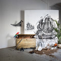 High Seas, Black Mural Wallpaper - room preview 05