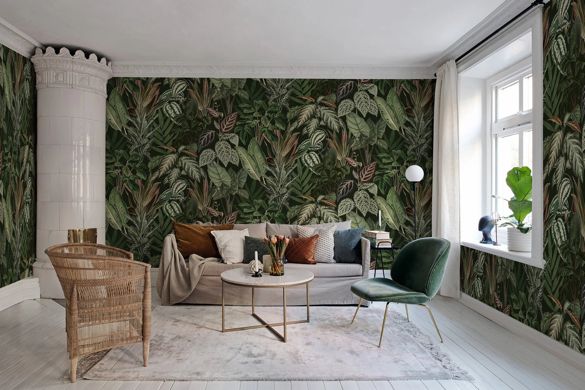 Mischievous Monkeys, Lush Mural Wallpaper - room preview 05