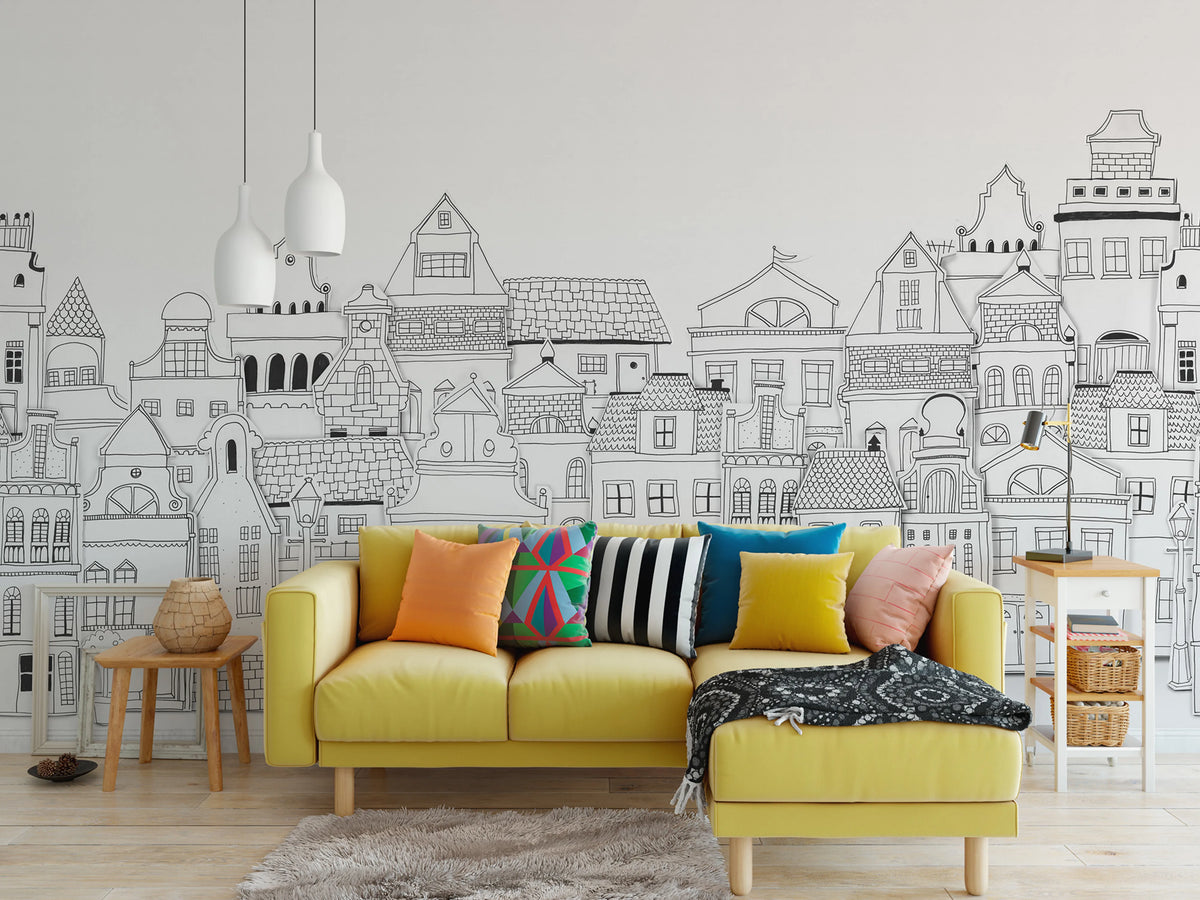 London Houses Mural Wallpaper - room preview 05