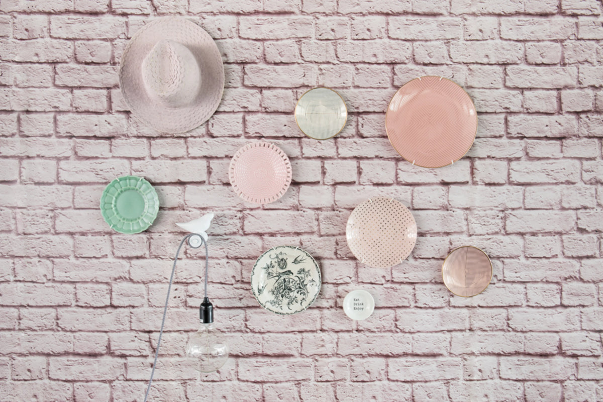 Soft Bricks, Pink Mural Wallpaper - room preview 05
