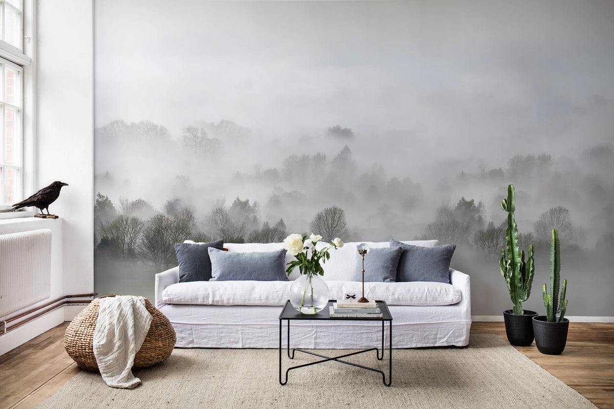 Morning Fog Mural Wallpaper - room preview 05