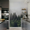 Misty Fir Forest Mural Wallpaper - room preview 05