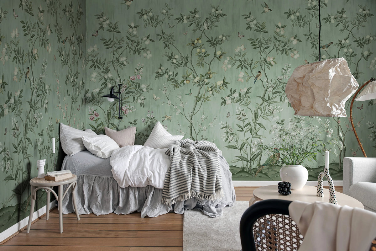 Chinoiserie Chic, Jade Mural Wallpaper - room preview 05
