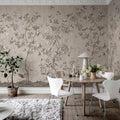 Chinoiserie Chic, Powder Beige Mural Wallpaper - room preview 05
