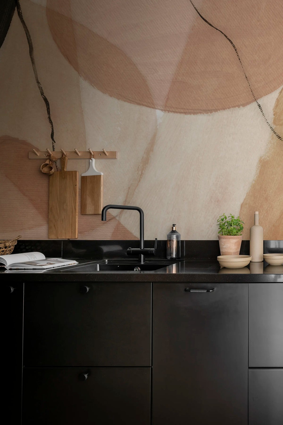 Asana, Dusty Pink Mural Wallpaper - room preview 05