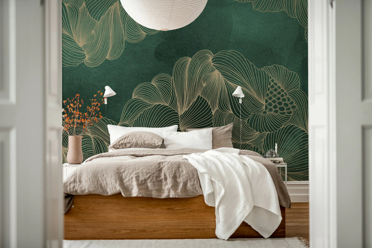 Opulence, Jade Mural Wallpaper - room preview 05