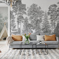 Scandinavian Bellewood, Gray Mural Wallpaper - room preview 05
