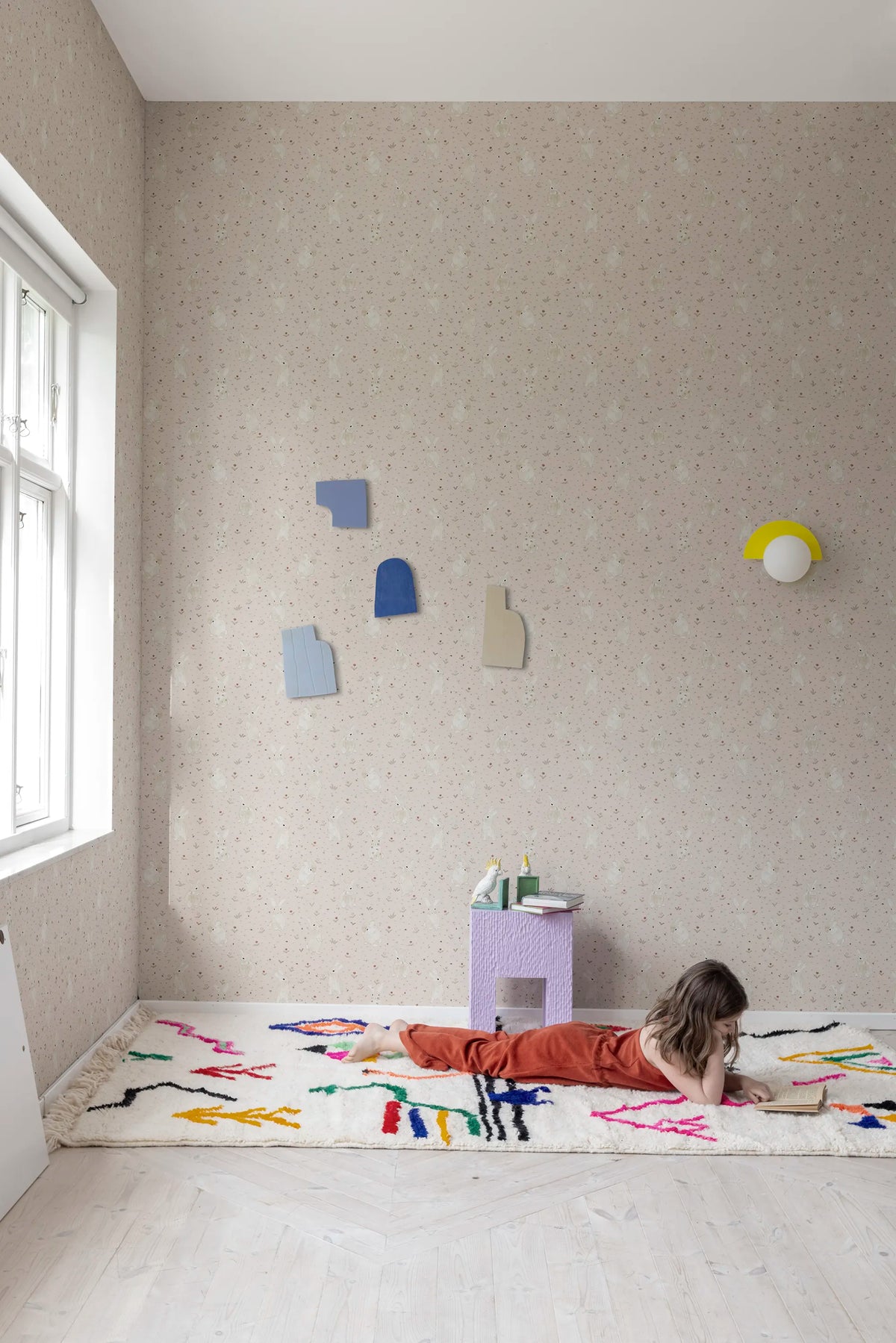 Bunny Field, Pink Mural Wallpaper - room preview 05