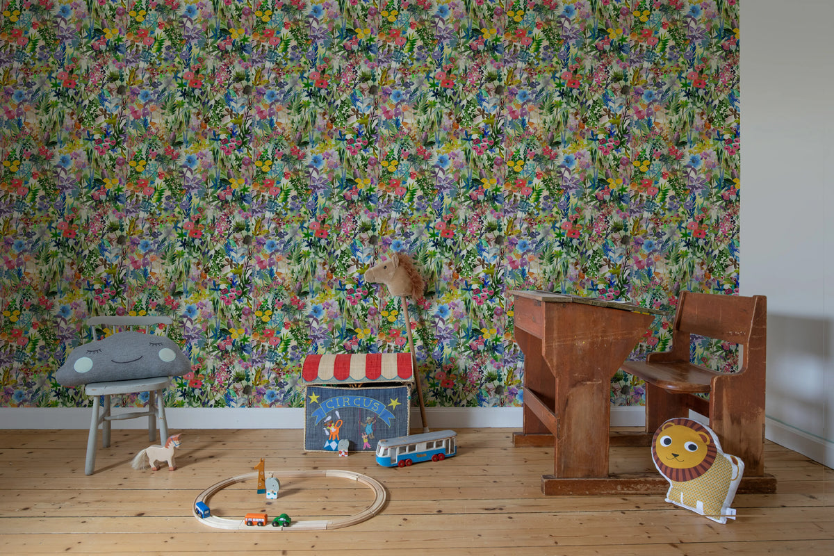 Poppy Meadow, Rainbow Mural Wallpaper - room preview 05