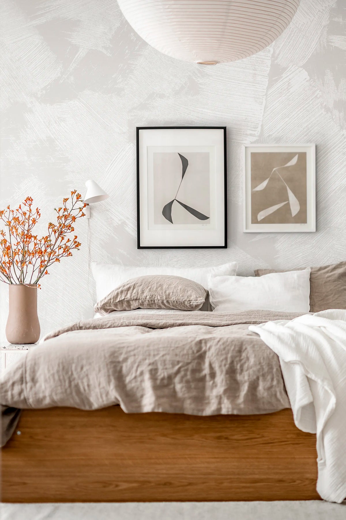Brush, Greige Mural Wallpaper - room preview 05