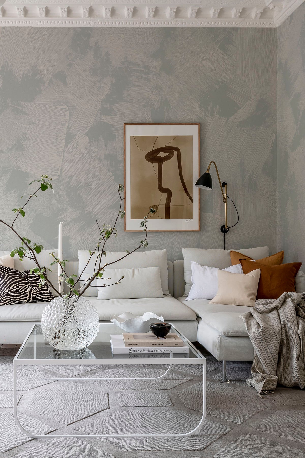 Brush, Light Blue Mural Wallpaper - room preview 05