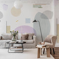 Geometry, Lilac Mural Wallpaper - room preview 05