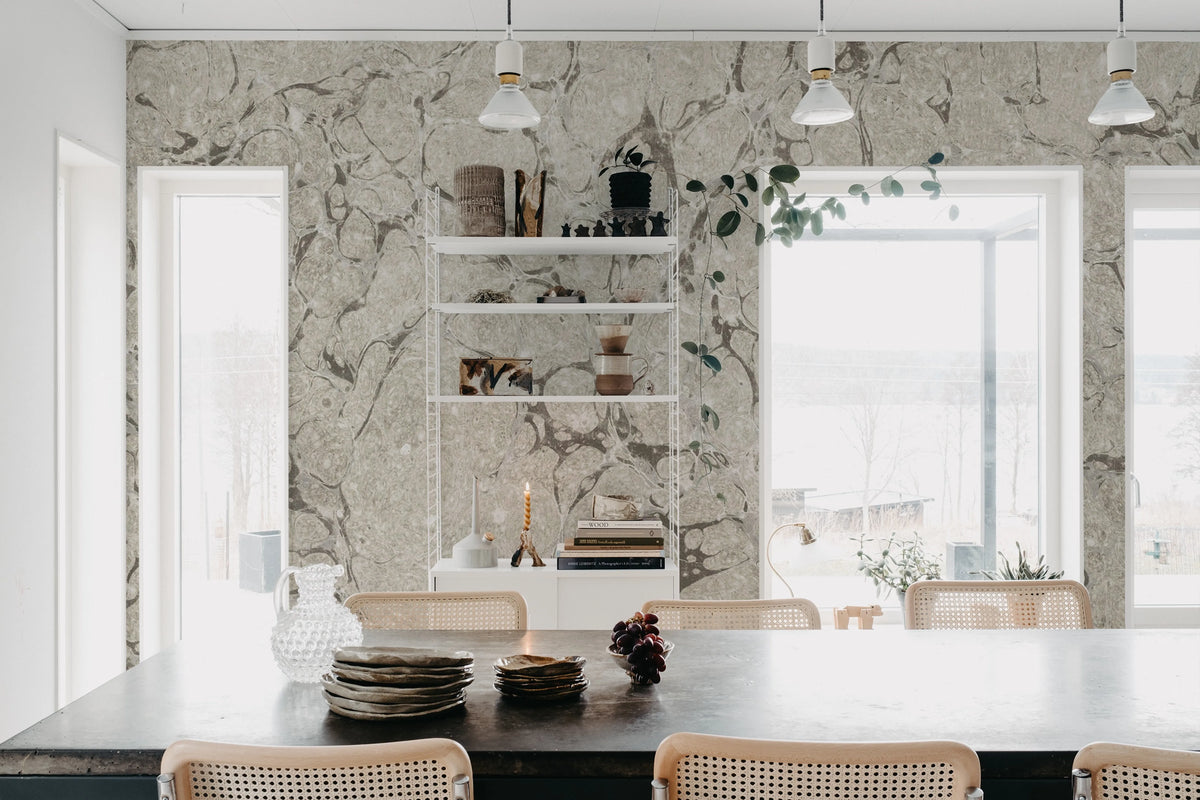 Romberg, Gray Mural Wallpaper - room preview 05