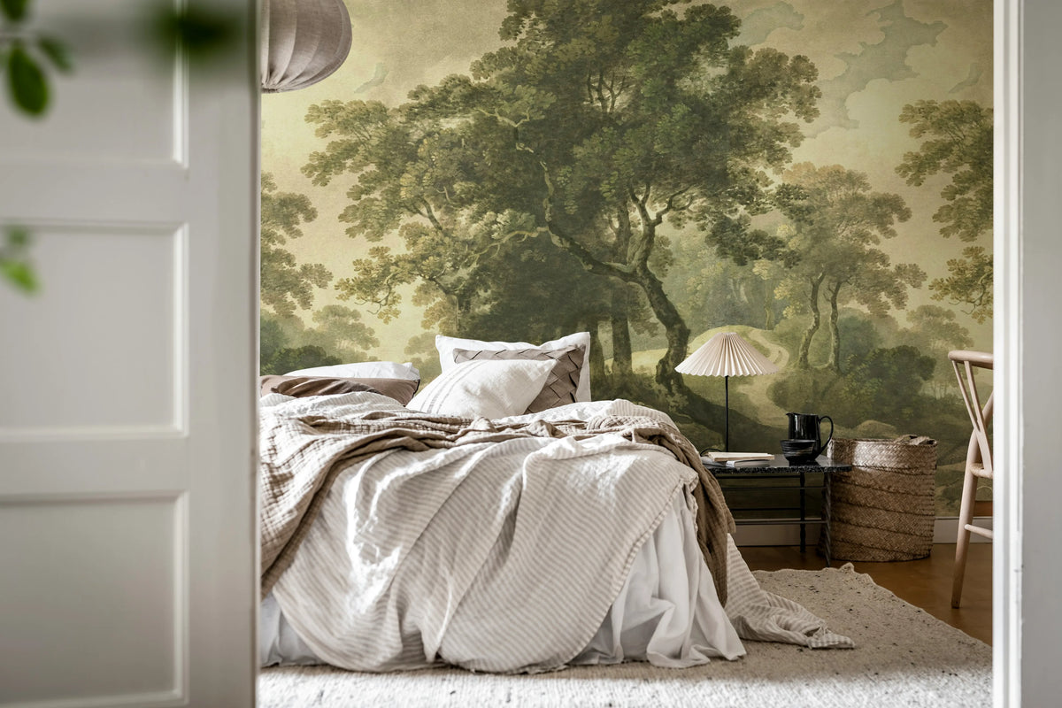 The Vintage Grove, Green Mural Wallpaper - room preview 05
