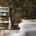 Vintage Flora, Ebony Mural Wallpaper - room preview 05