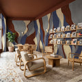 Flowing Forms, Dark Blue Mural Wallpaper - room preview 05