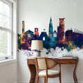 Southampton England Skyline Blue & Bronze Mural Wallpaper - room preview 06