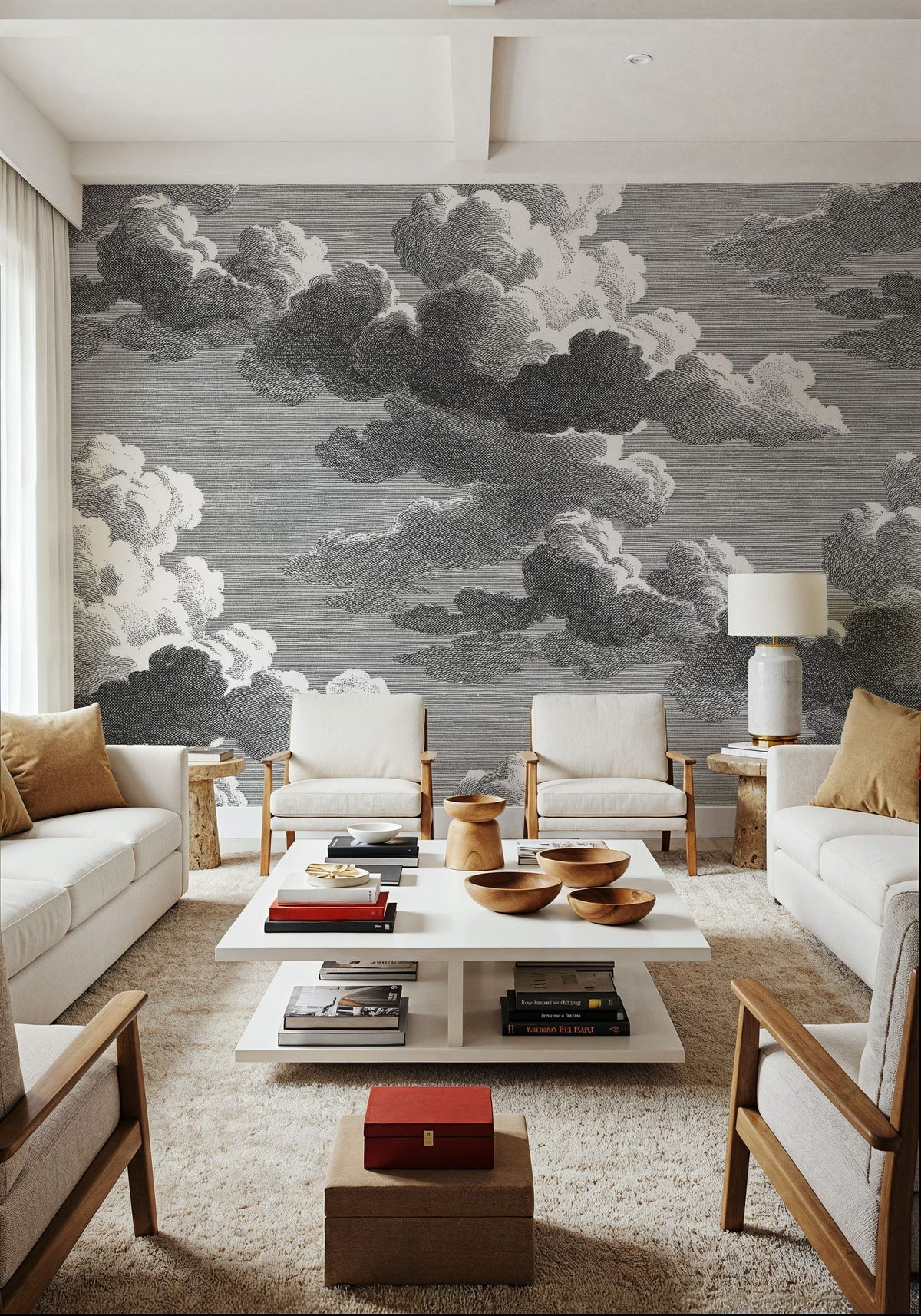 Intaglio Clouds, Storm Mural Wallpaper - room preview 06