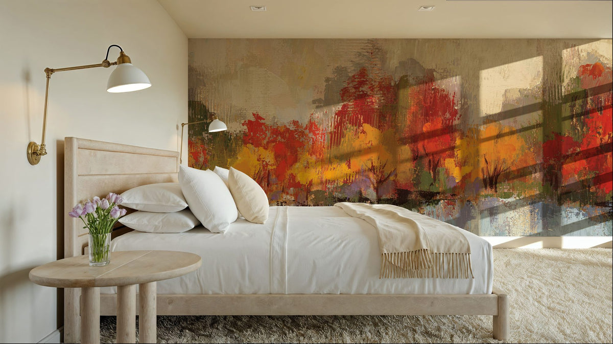 Autumn River Reflection Mural Wallpaper - room preview 06