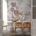 The Tenderness of Orchids, Rosy Salmon Mural Wallpaper - room preview 06