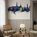 Lichfield England Skyline Blue & Bronze Mural Wallpaper - room preview 06