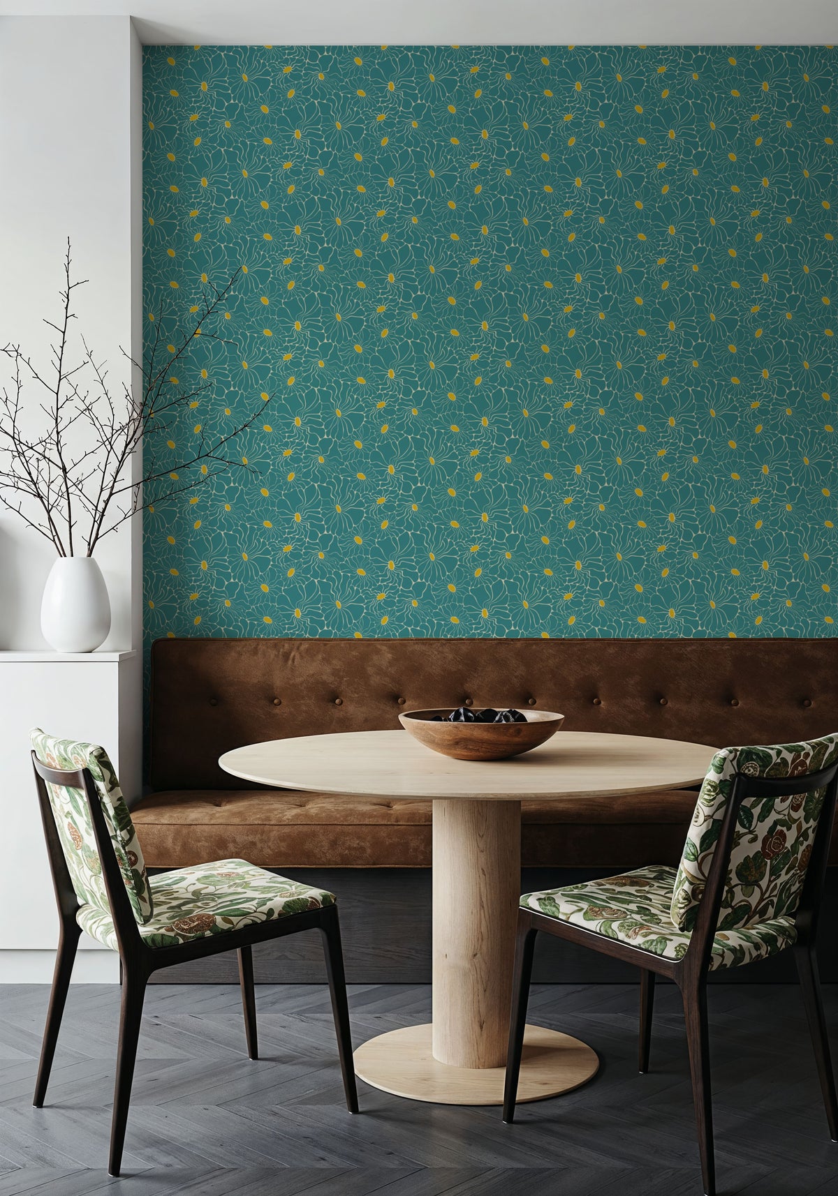 Cool Fluid Flowers Mural Wallpaper - room preview 06
