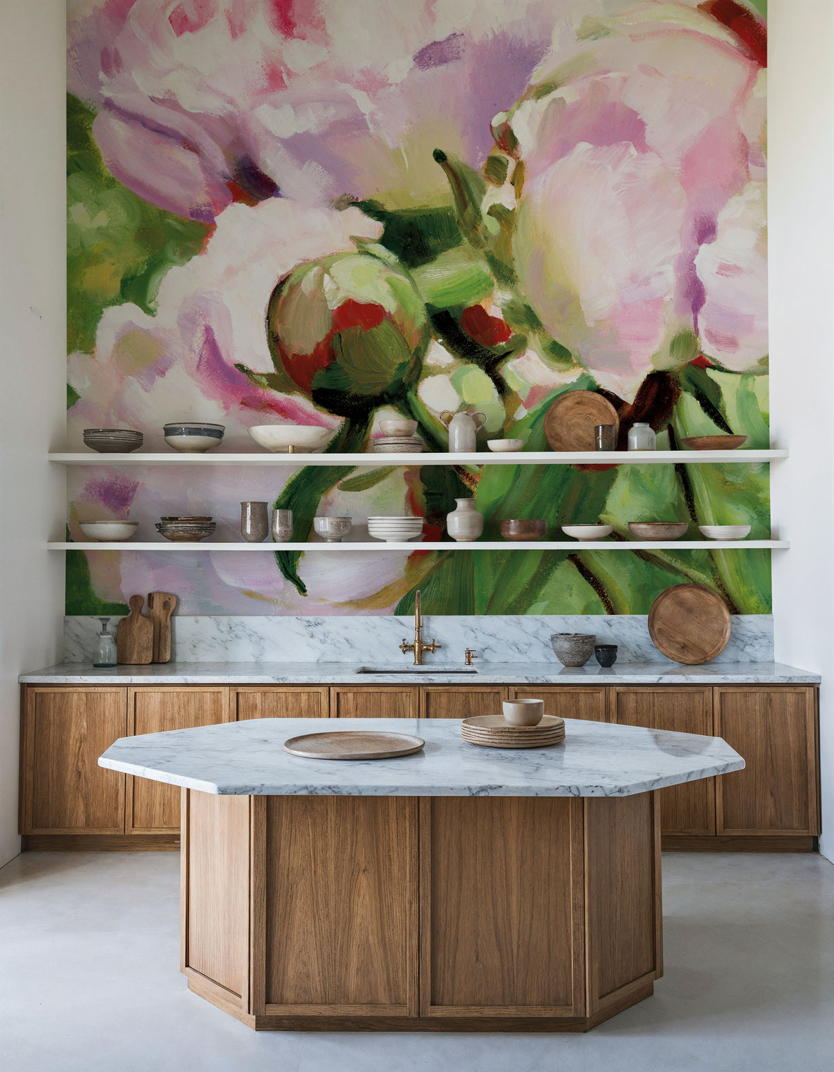 Pink Peony Mural Wallpaper - room preview 06