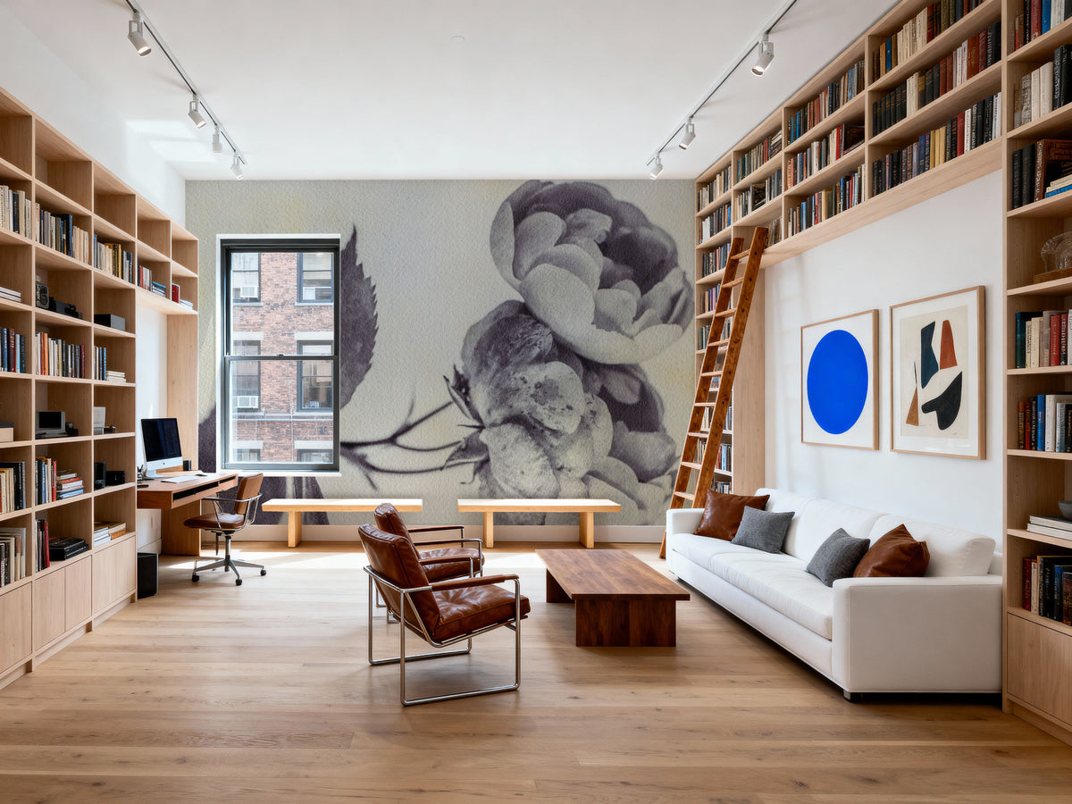 Subtle Rose Mural Wallpaper - room preview 06