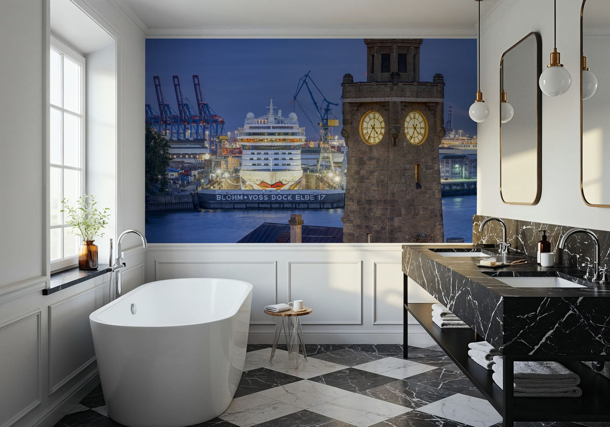 Twilight Harbor Mural Wallpaper - room preview 06