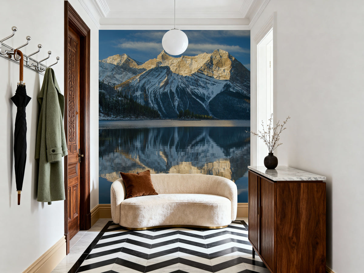 Kananaskis Lake Reflection Mural Wallpaper - room preview 06