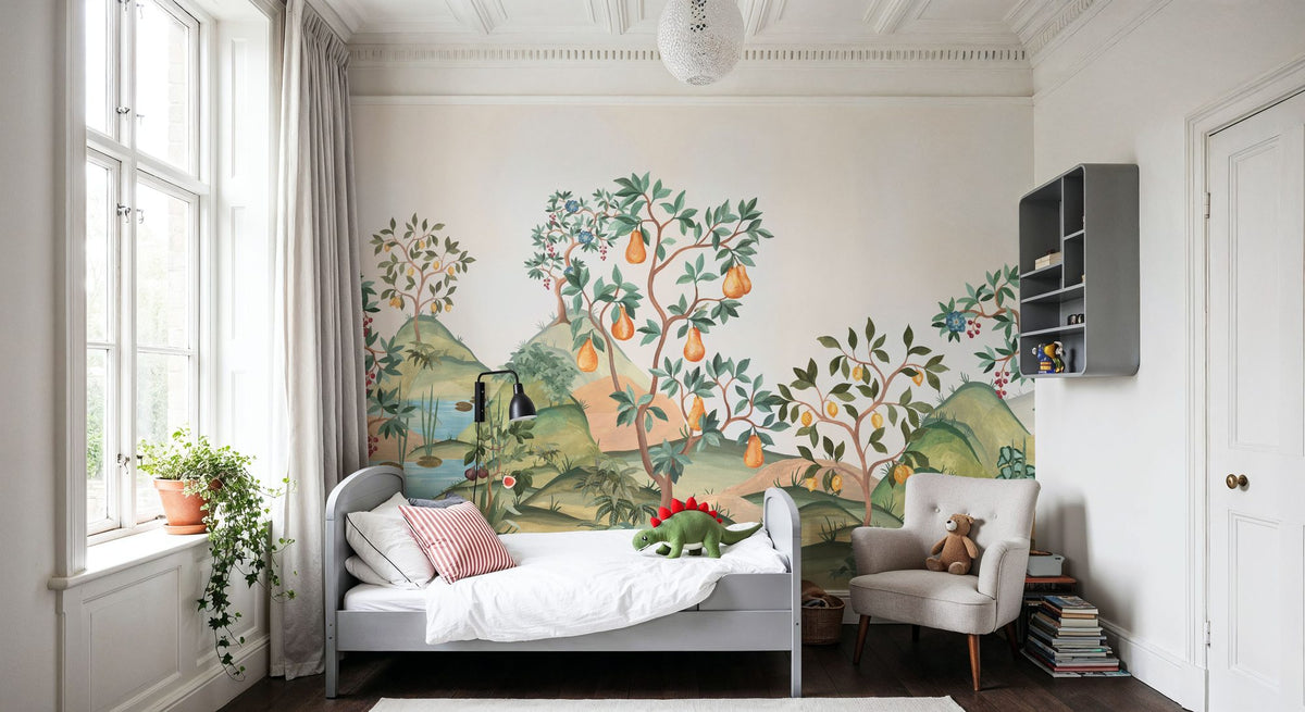 Orchard Reverie (no Animals), Cream Mural Wallpaper - room preview 06
