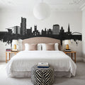 Wolverhampton England Skyline Black & White Mural Wallpaper - room preview 06