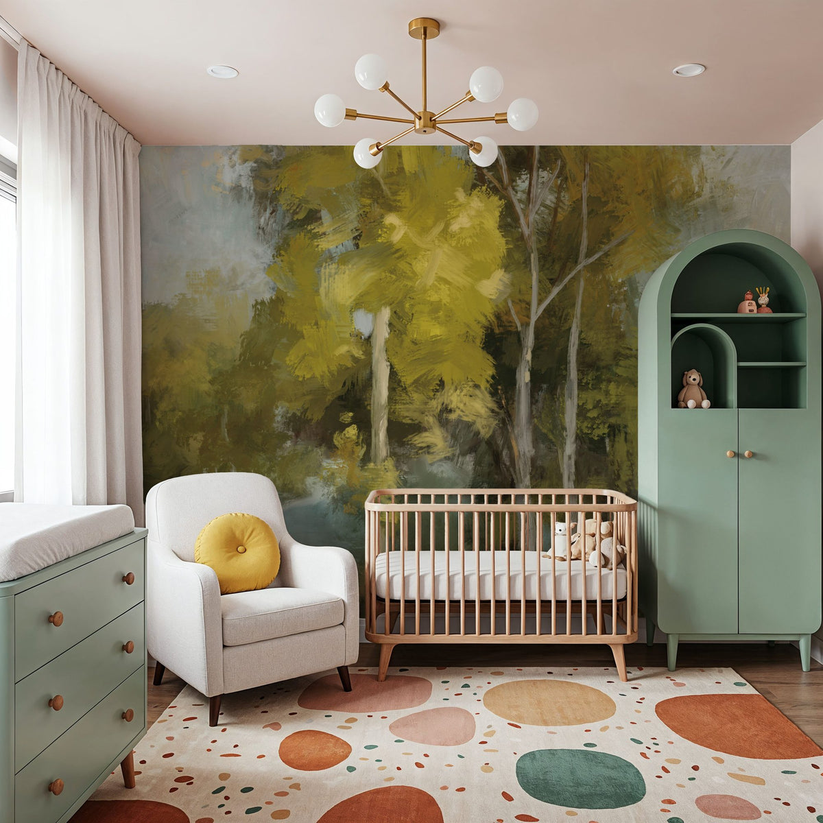 Pair of Trees II Mural Wallpaper - room preview 06