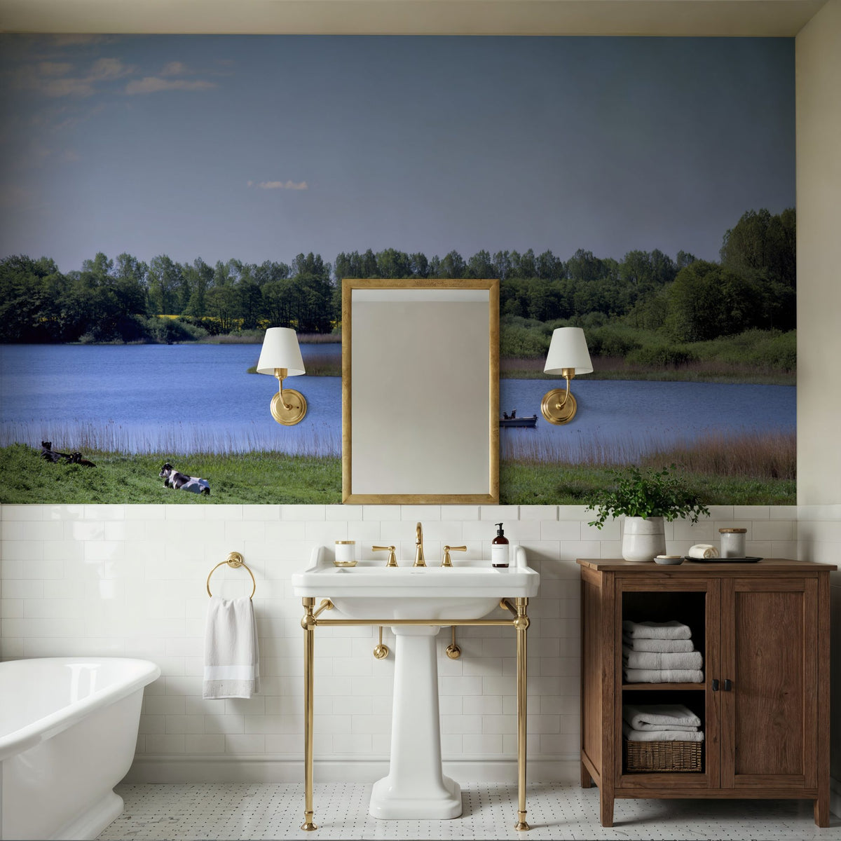 Lakeside Companions Mural Wallpaper - room preview 06