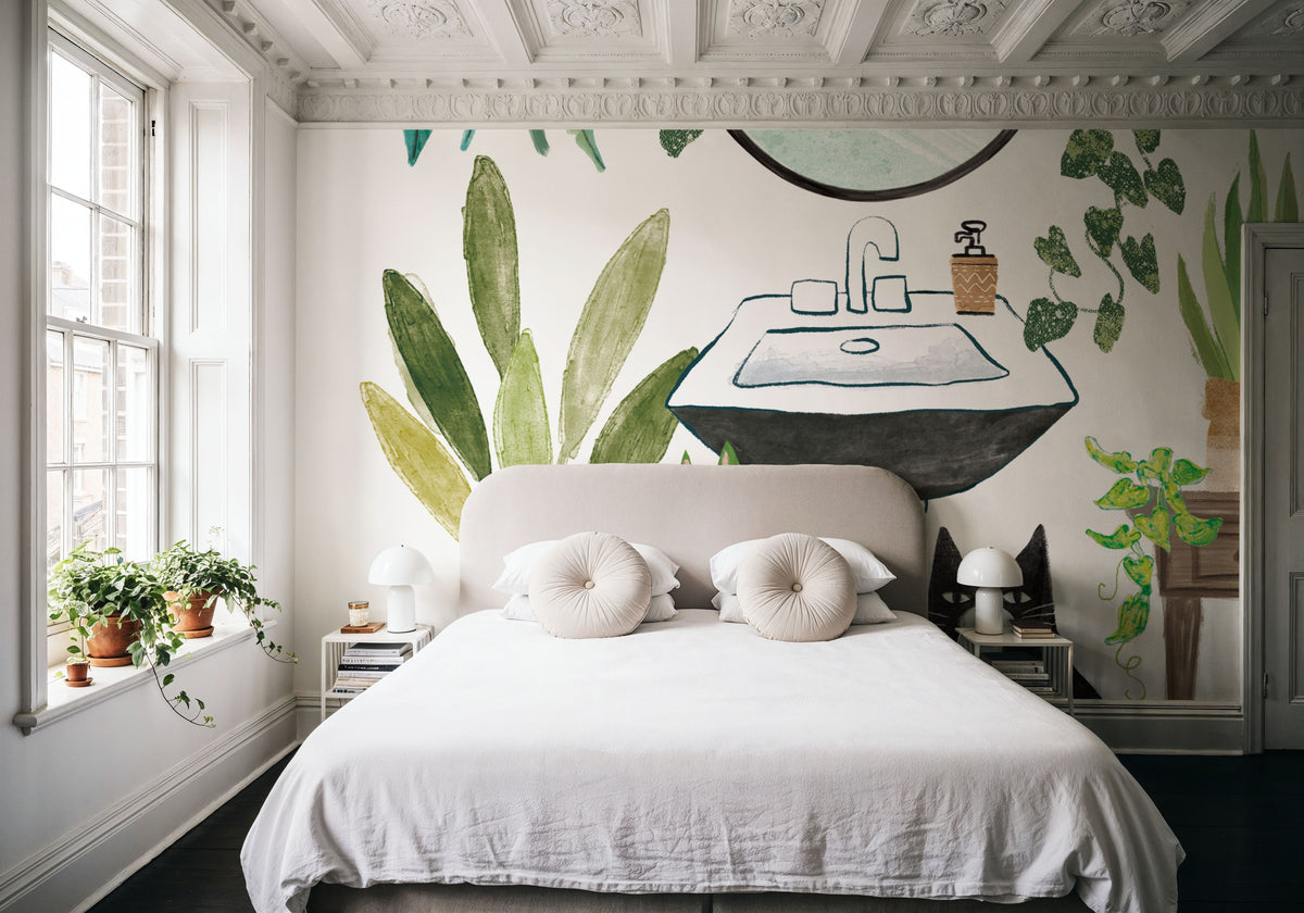 Urban Jungle Bath I Pet Mural Wallpaper - room preview 06