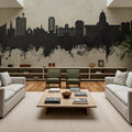Madison Wisconsin Skyline Concrete Mural Wallpaper - room preview 06