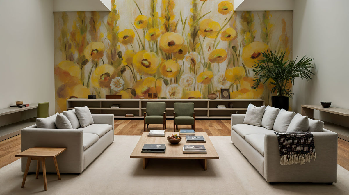 Yellow Field Mural Wallpaper - room preview 06