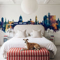 Havana Cuba Skyline Blue & Bronze Mural Wallpaper - room preview 06